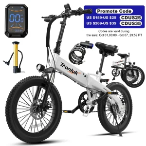 Youth adult electric bicycle 20 inch * 2.4 road tire 5-speed with assisted riding 20MPH urban commuting