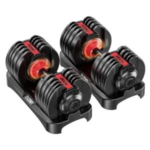 Adjustable Dumbbells 52.5lbs Pair (105lbs) - 15-in-1 Free Weights Set for Home Gym Strength Training