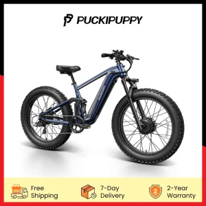Dual Motor Electric Bike for Adults 1600W 8 Speed 26" Fat Tire Full Suspension